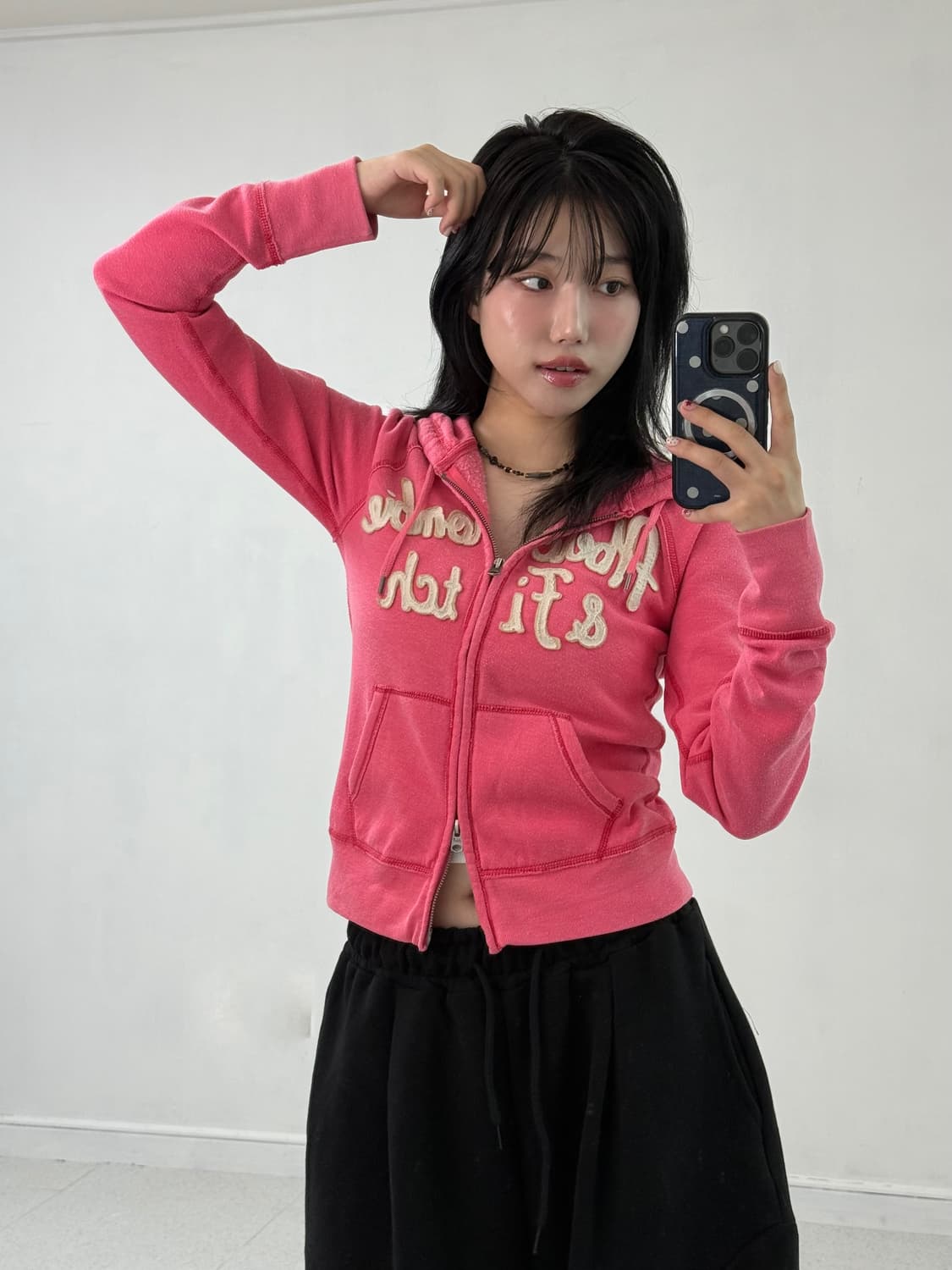 아베크롬비 핑크 투웨이 후드집업 상품이미지1