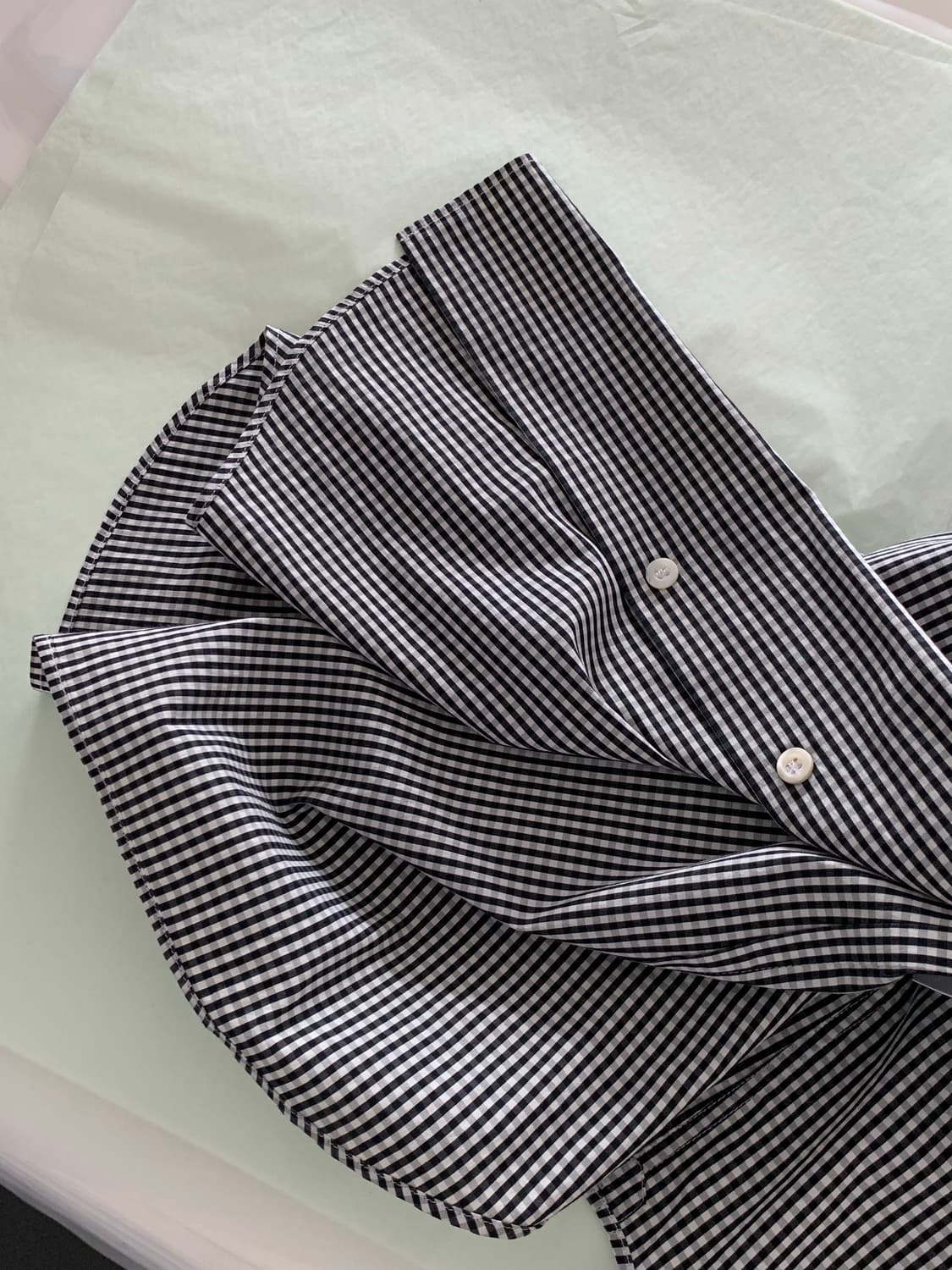 00's "PRADA" cotton check Shirt  상품이미지6