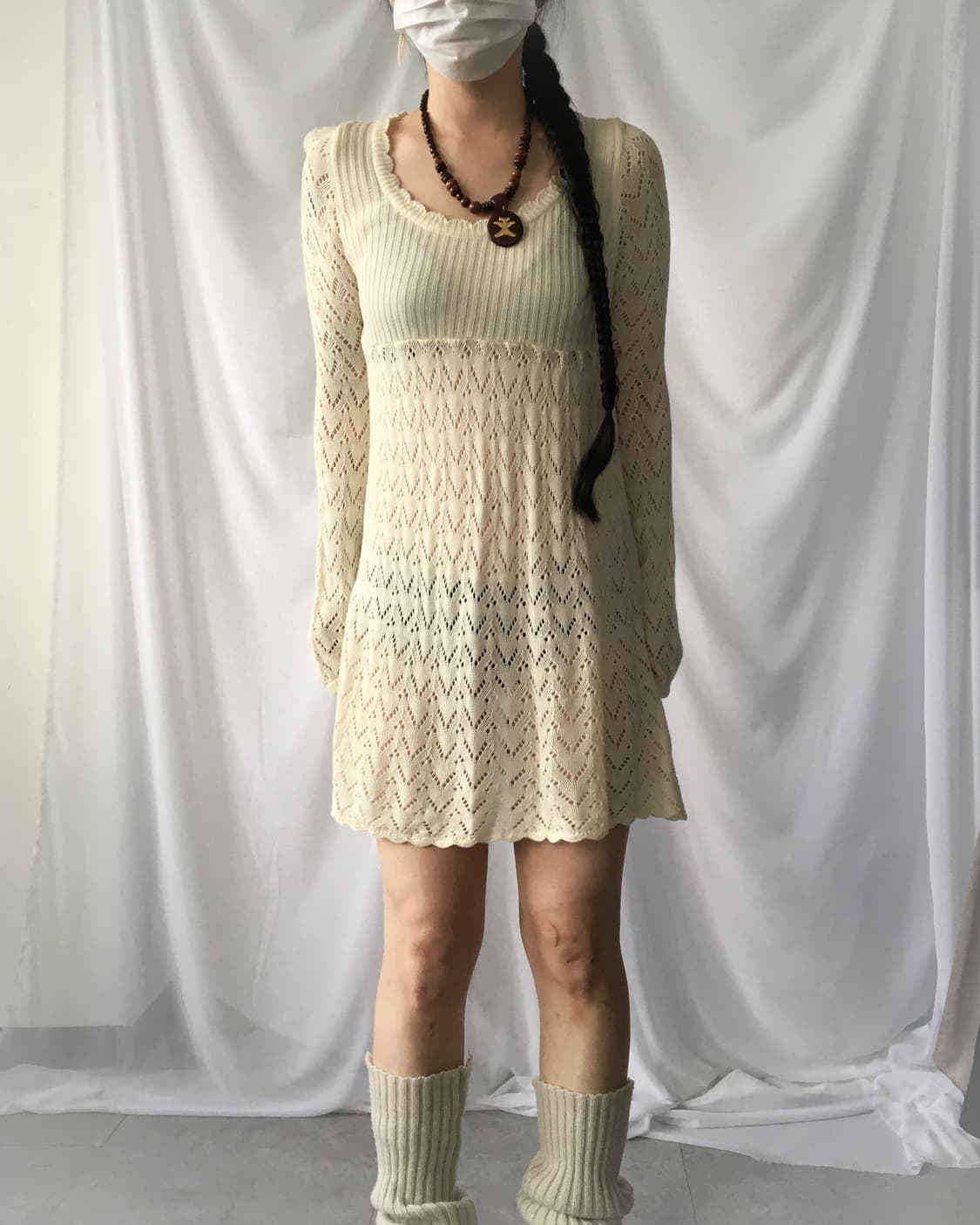 Punching pattern knit onepiece 상품이미지1
