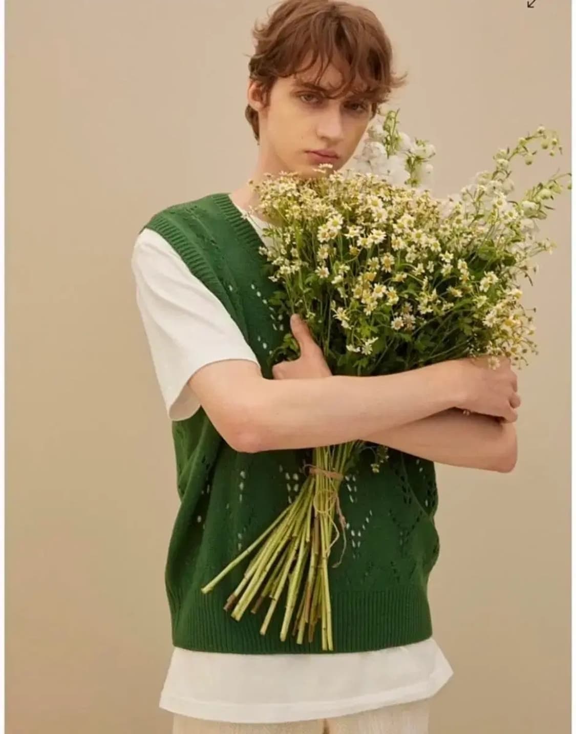 stu 니트 베스트 그린 상품이미지1