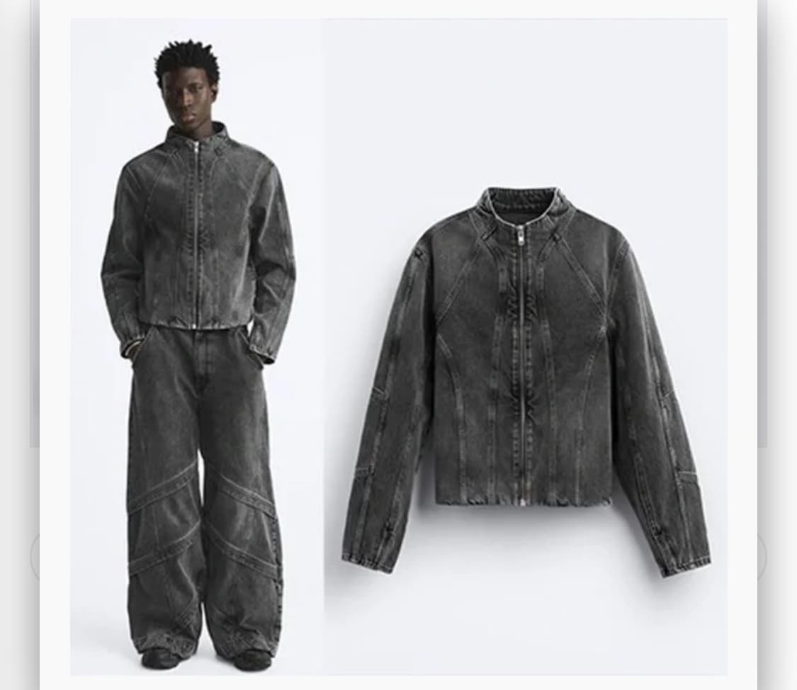 L&40사이즈 자라 바이커 데님 셋업 상품이미지1