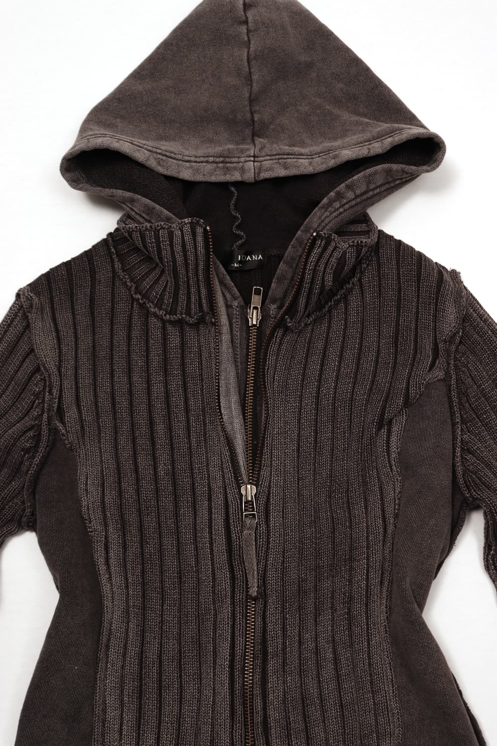 이중 레이어드 니트 후드 집업  상품이미지4