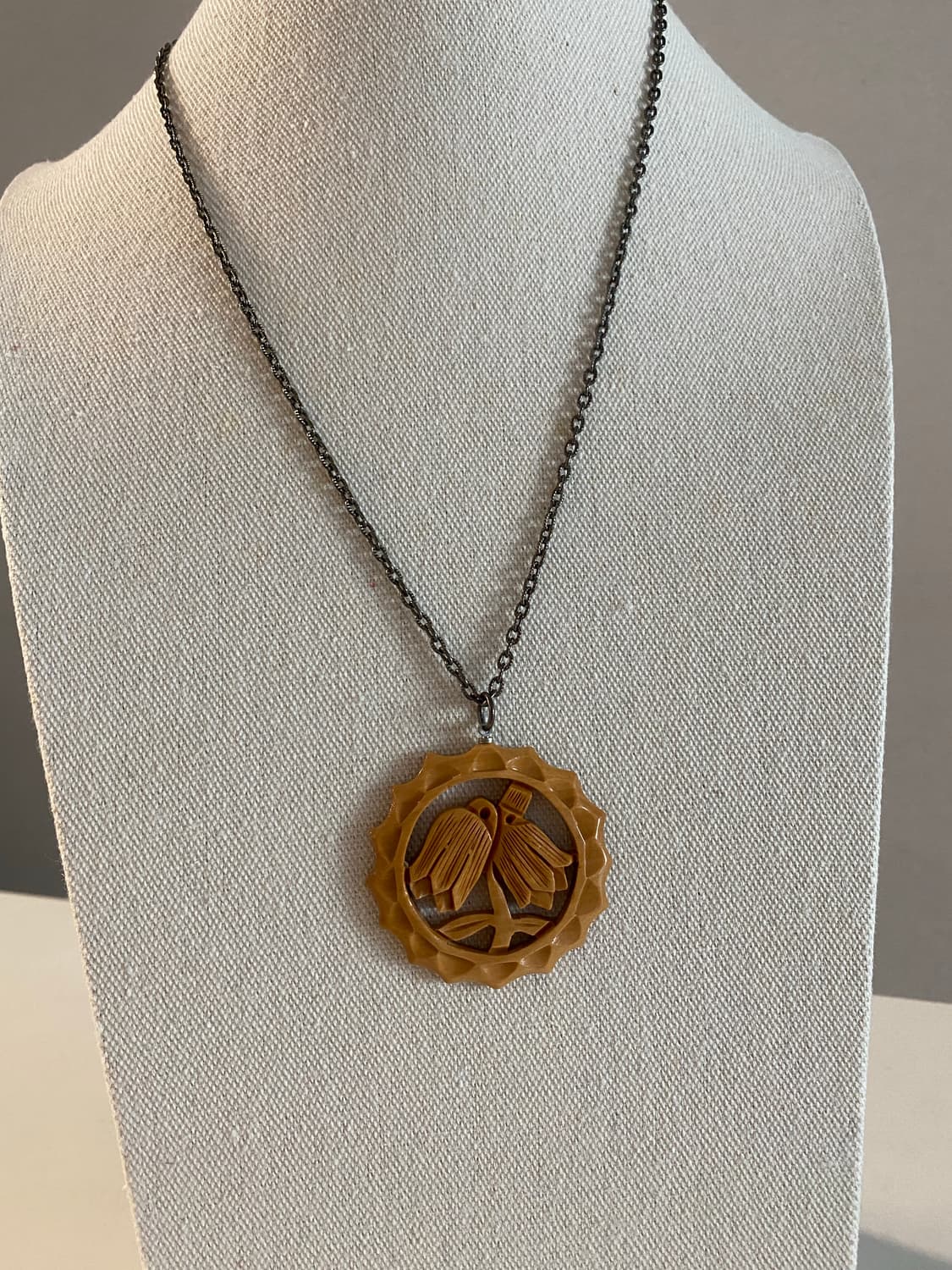 빈티지 플라워 우드 목걸이 주얼리 악세사리 상품이미지2