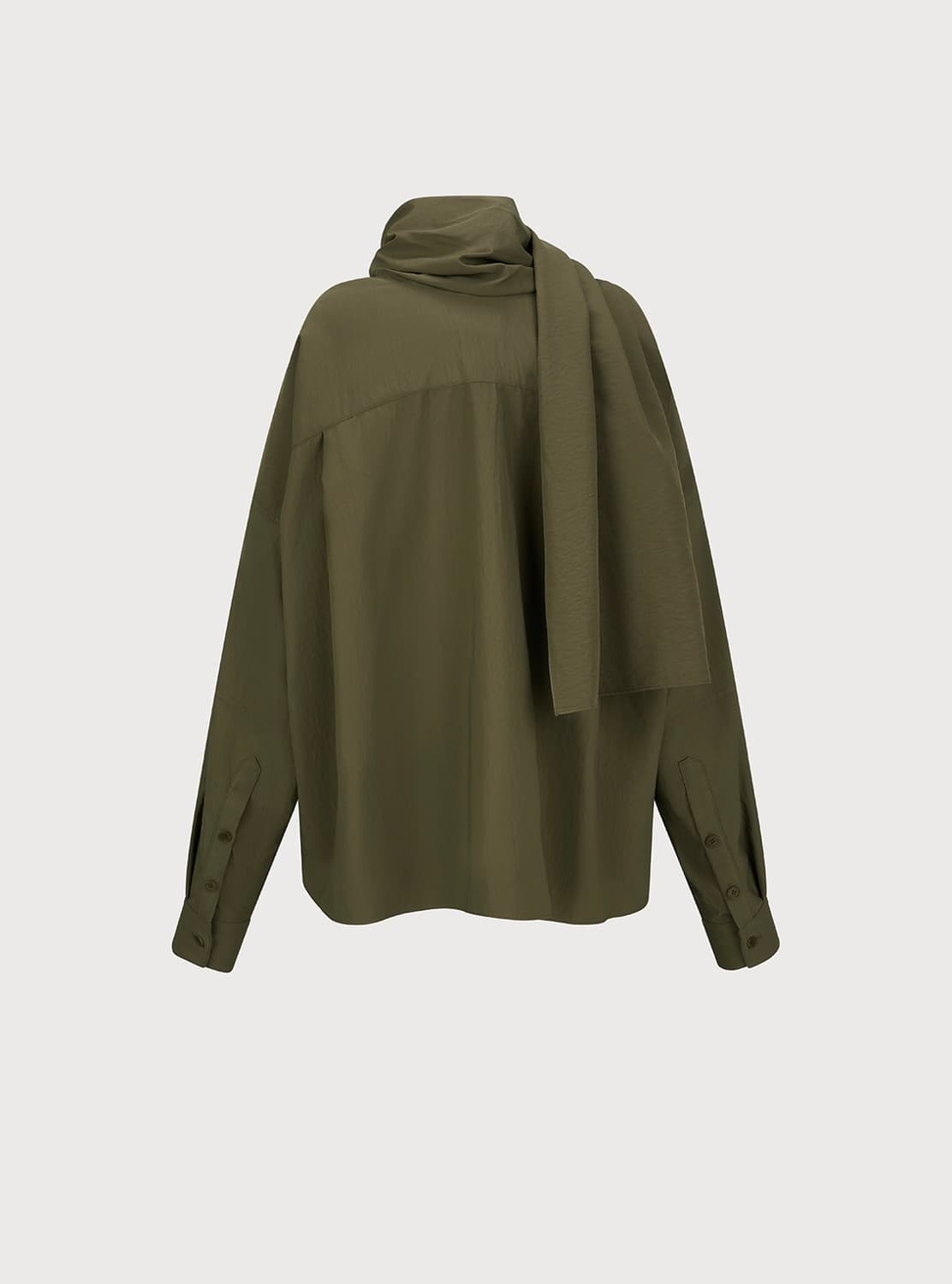 [시착 새상품]ETHOS 에토스 스카프 블라우스 카키 상품이미지4