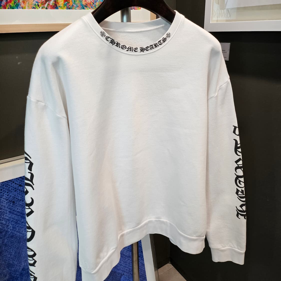 크롬하츠 넥 로고 크루넥 스웨트셔츠화이트 상품이미지2