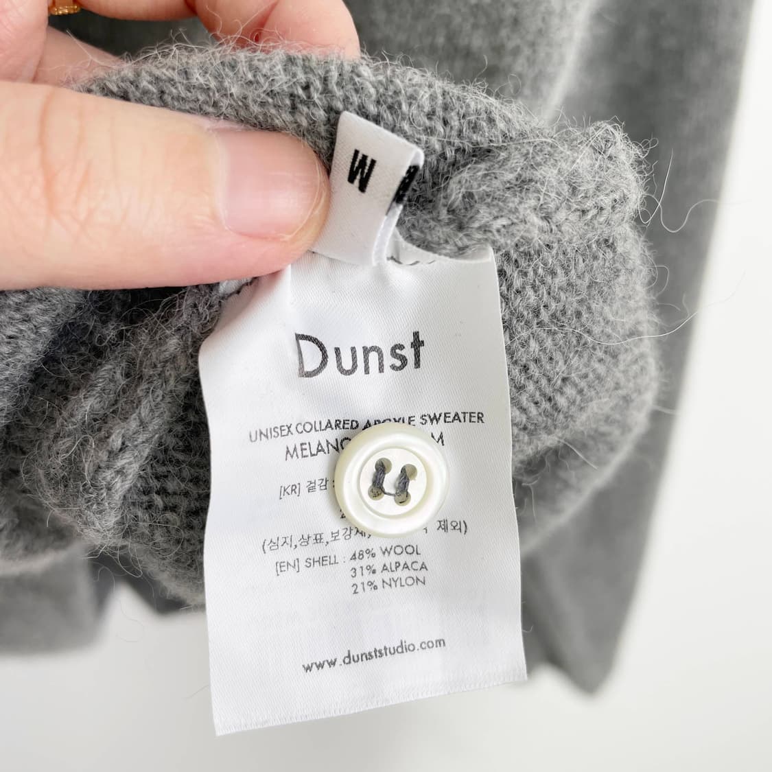 B1 던스트 칼라드 아가일 스웨터 멜란지 그레이 M사이즈 상품이미지5