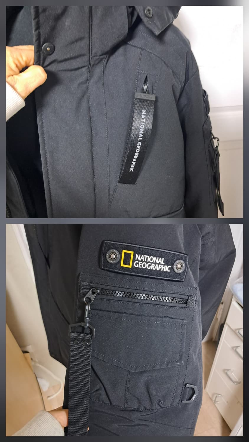 내셔널지오그래픽 블랙 덕다운 패딩 M(21년제품) 상품이미지7