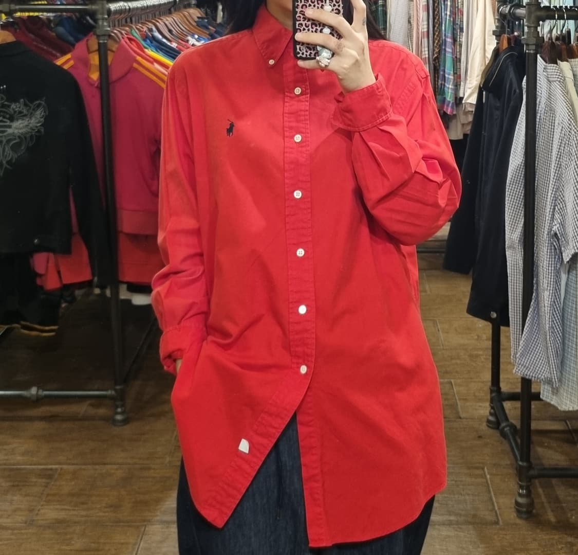 [Hi] polo 폴로 긴팔 셔츠 레드 상품이미지3