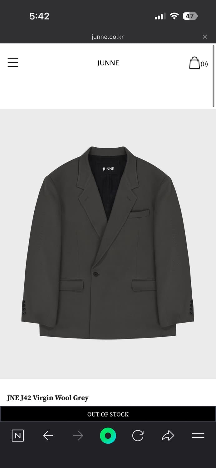 준느 J42 버진 울 그레이 블레이저 상품이미지1