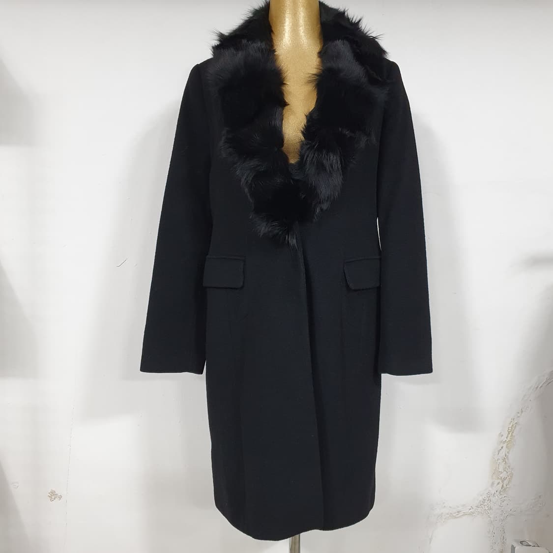 (100) 아날도바시니 폭스퍼 울 코트 상품이미지2