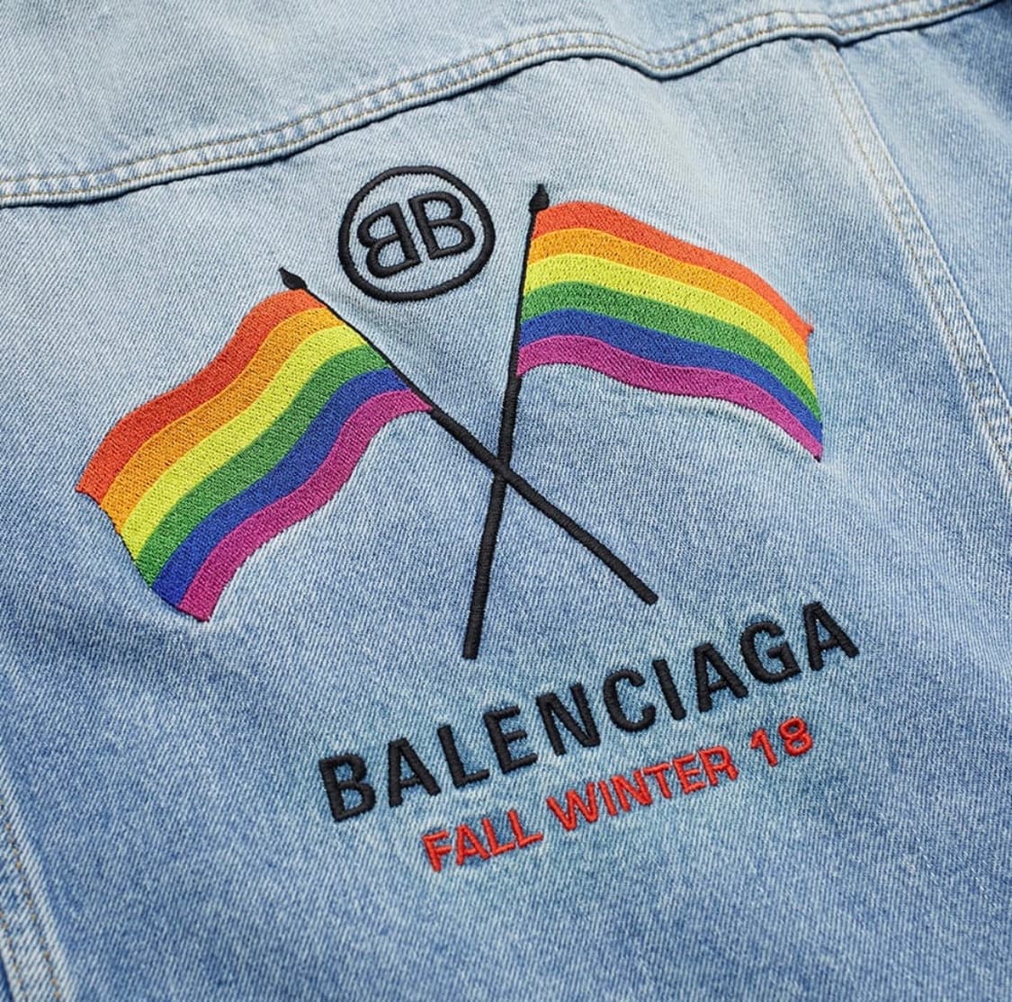 (48)발렌시아가 레인보우 플레그 데님 자켓 상품이미지5