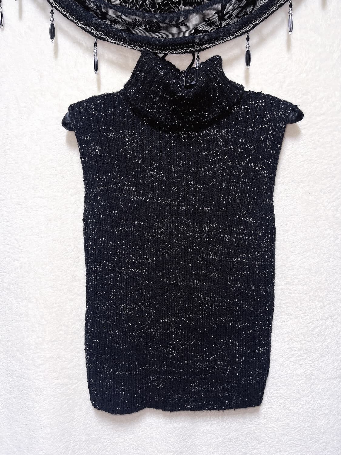 오네갸루 고스펑크 글리터 터틀넥 니트 나시 섹시 핀터 y2k 와투케 나나 상품이미지9