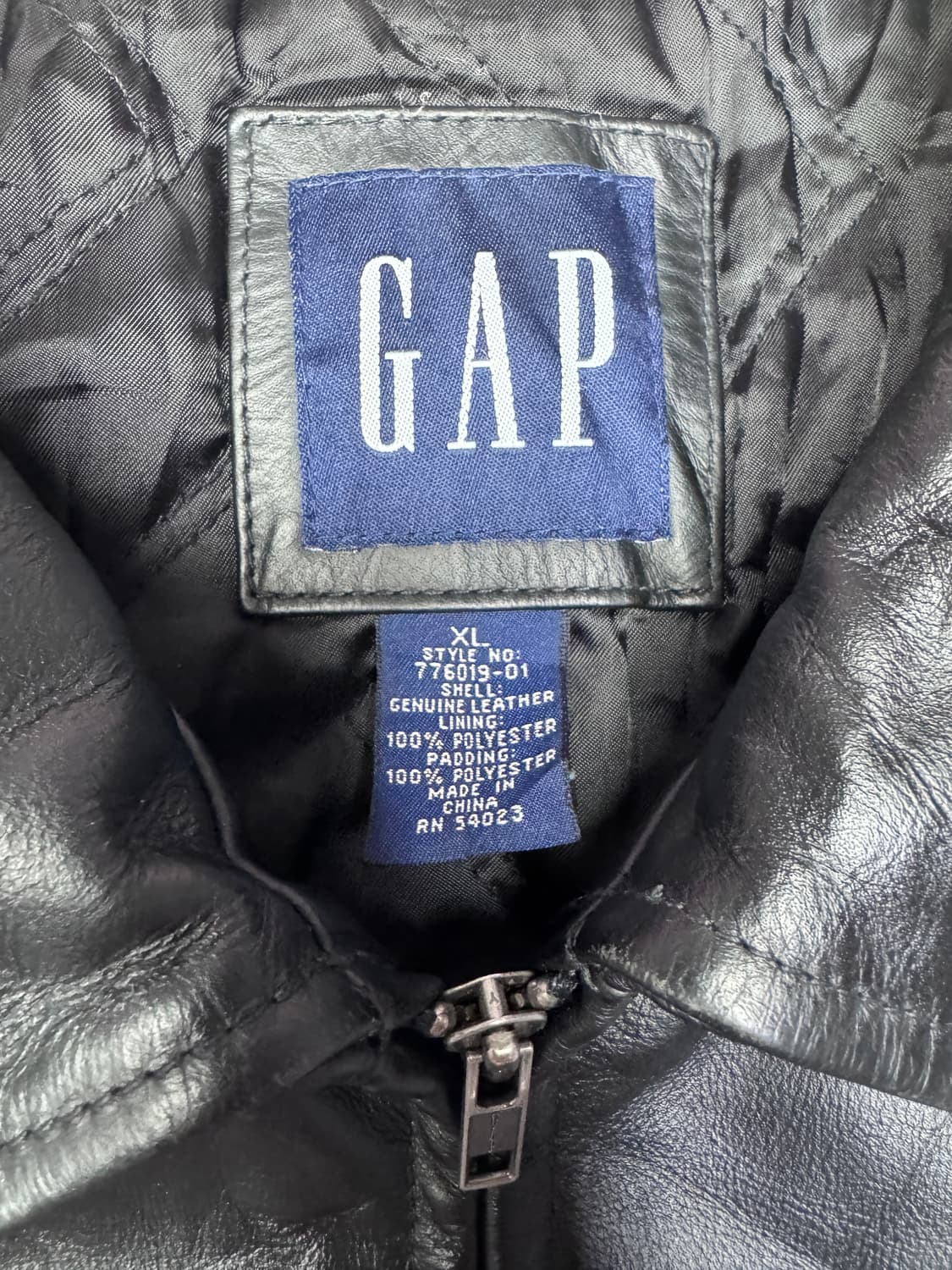 빈티지 90s 갭 GAP 올드갭 집업 레더 자켓 블랙 XL 상품이미지3