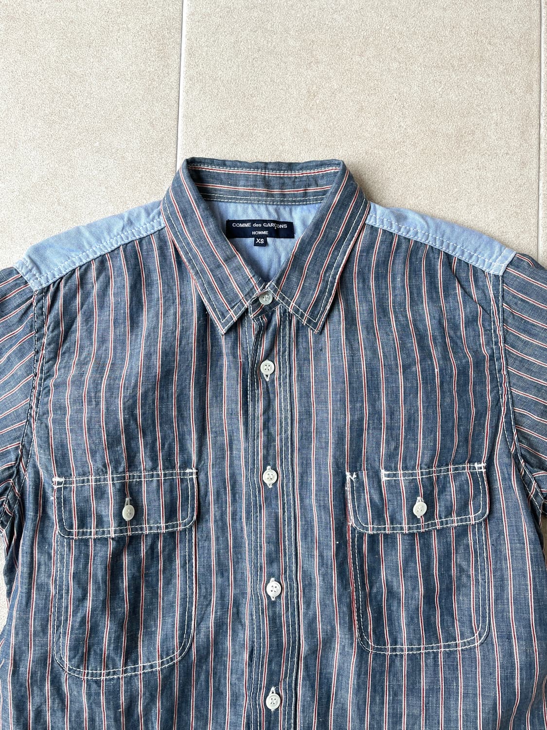 Comme des garcons homme stripe pocket sh 상품이미지3