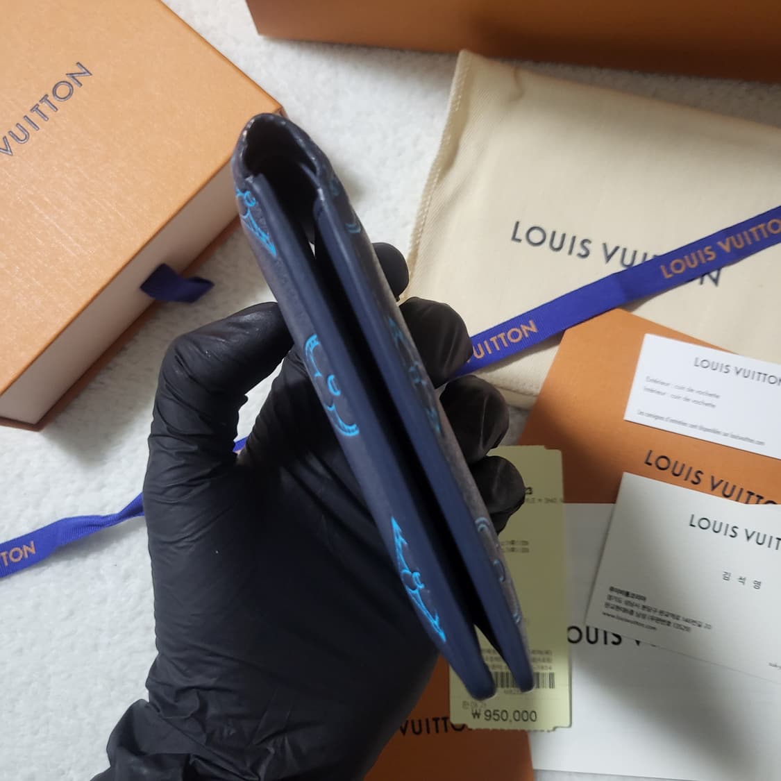 [한정판/풀구성] 루이비통 쉐도우 멀티플 반지갑 네이비 리버 블루  상품이미지7