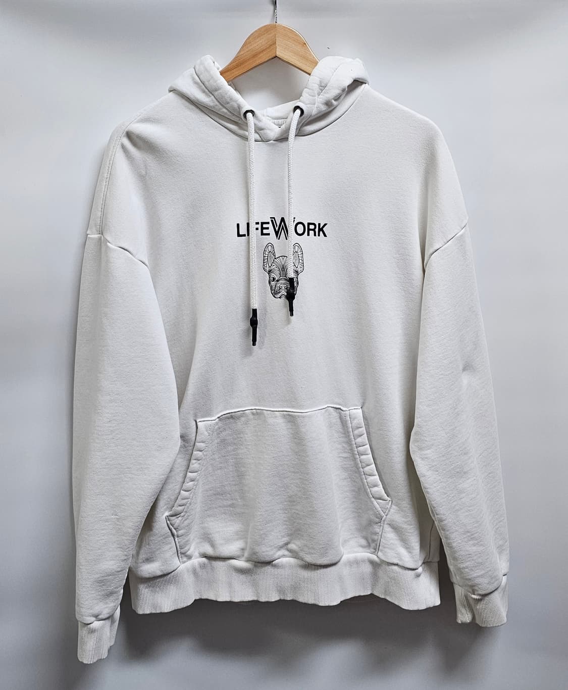 라이프워크 화이트 후드티 M 상품이미지1