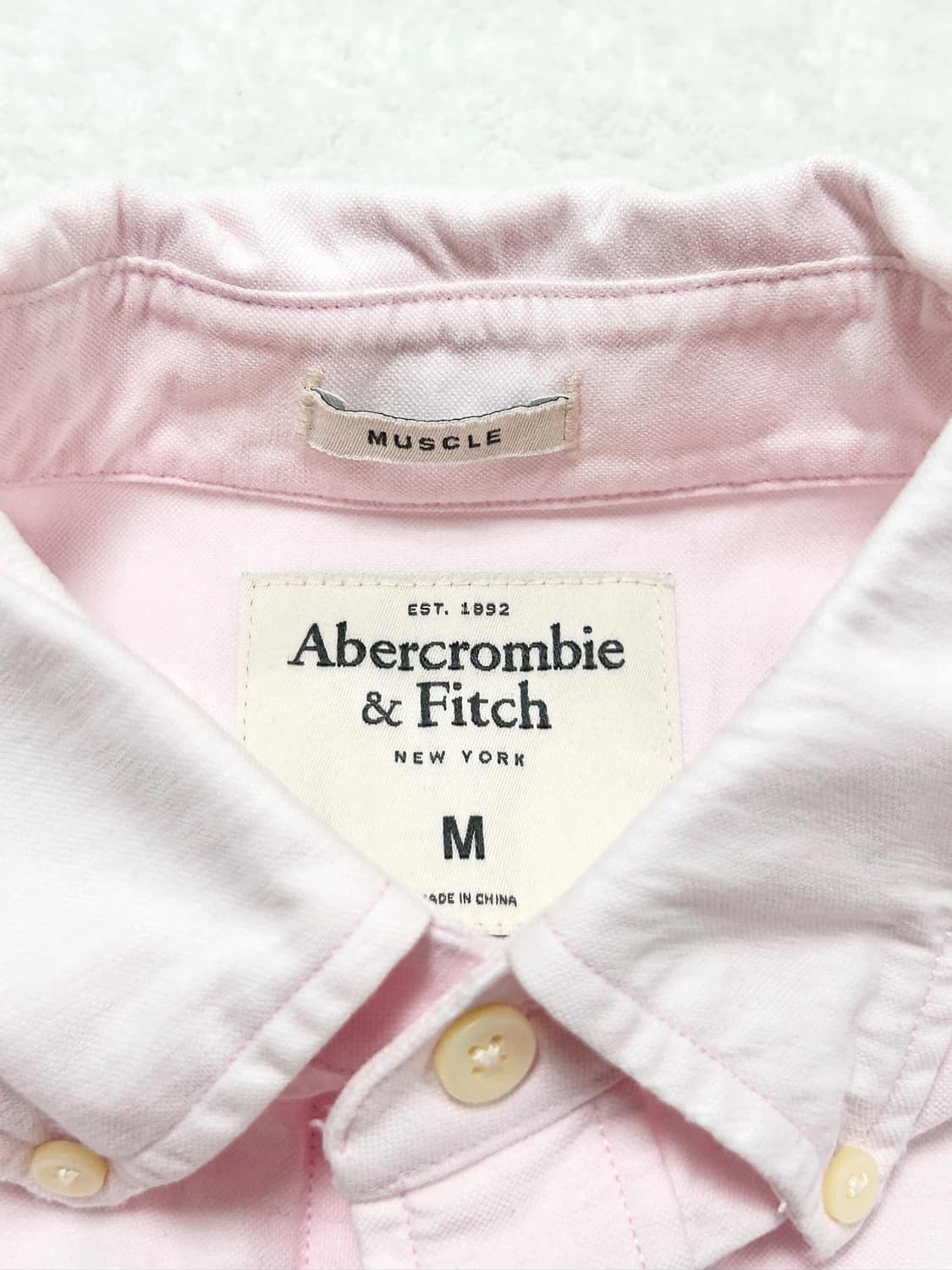 아베크롬비 순록 자수 뮤트핑크 셔츠 상품이미지7