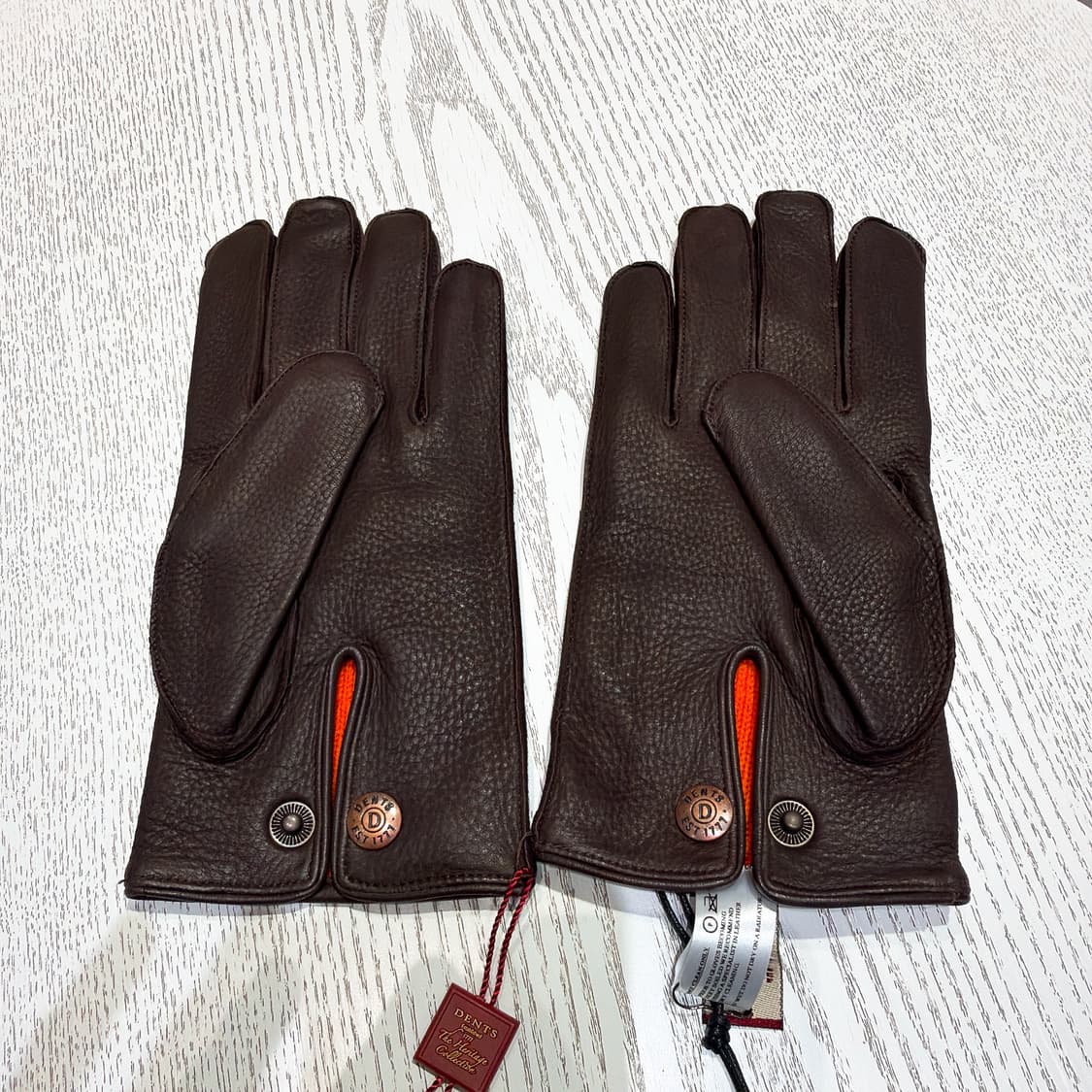 (정품/새상품) DENTS 덴츠 남성 브라운 사슴가죽 캐시미어 안감 장갑 상품이미지2