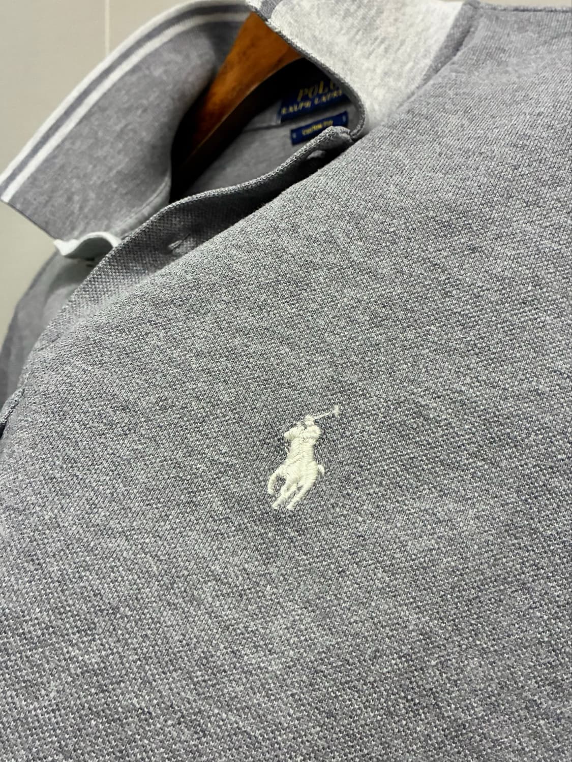 (L)POLO 폴로랄프로렌 코튼 헤더그레이 반팔 PK카라티셔츠 상품이미지6