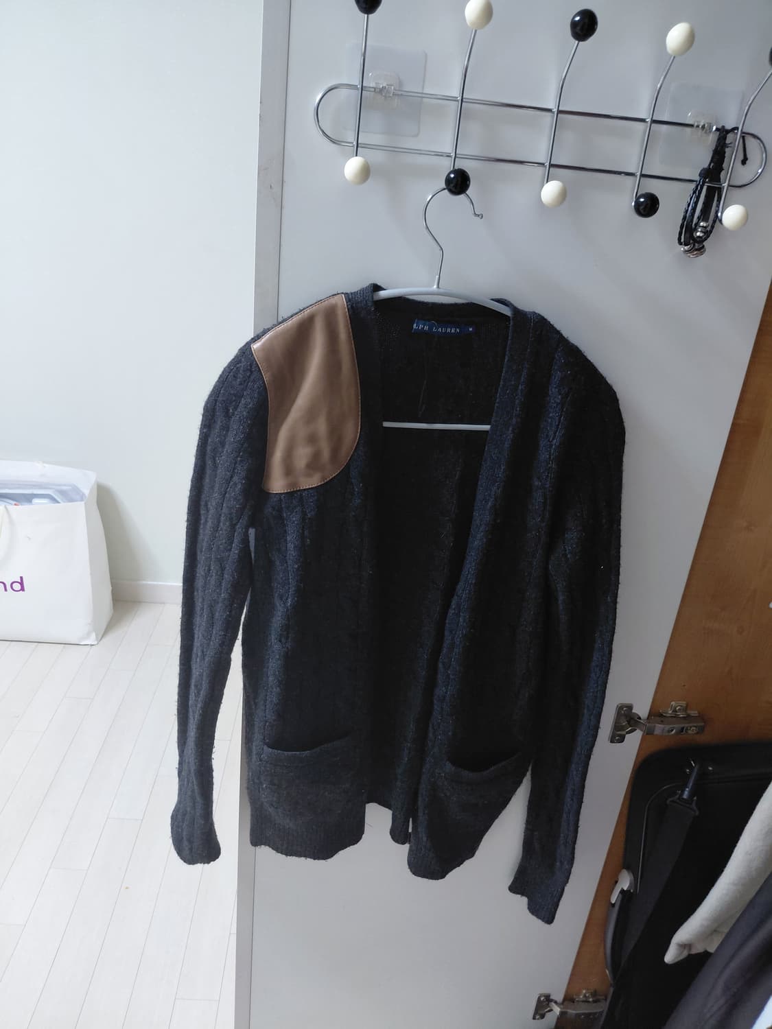 폴로 랄프로렌 꽈배기 케이블 가디건 레더패치 락시크 상품이미지3