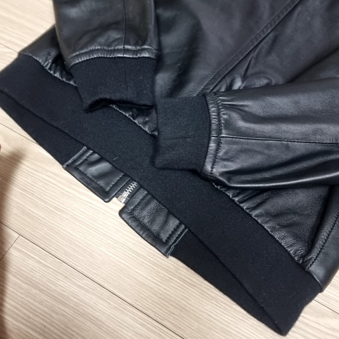 헤스티지 블랙 양가죽 레더 봄버 자켓(95) 상품이미지10