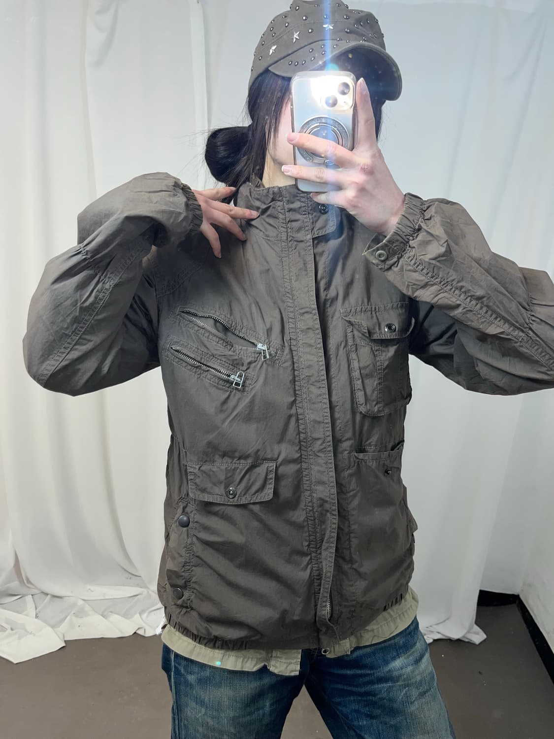 Y2K 브라운 유틸리티 자켓 상품이미지8