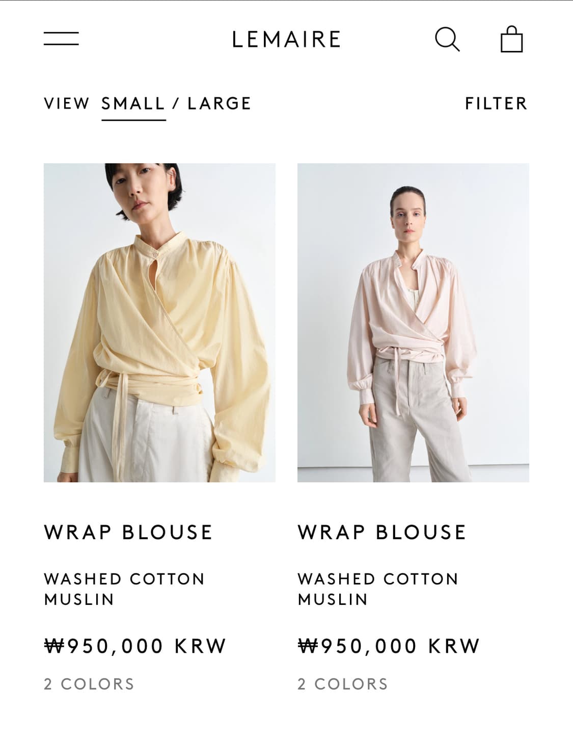 르메르 랩 블라우스 lemaire wrap blouse 36 상품이미지5