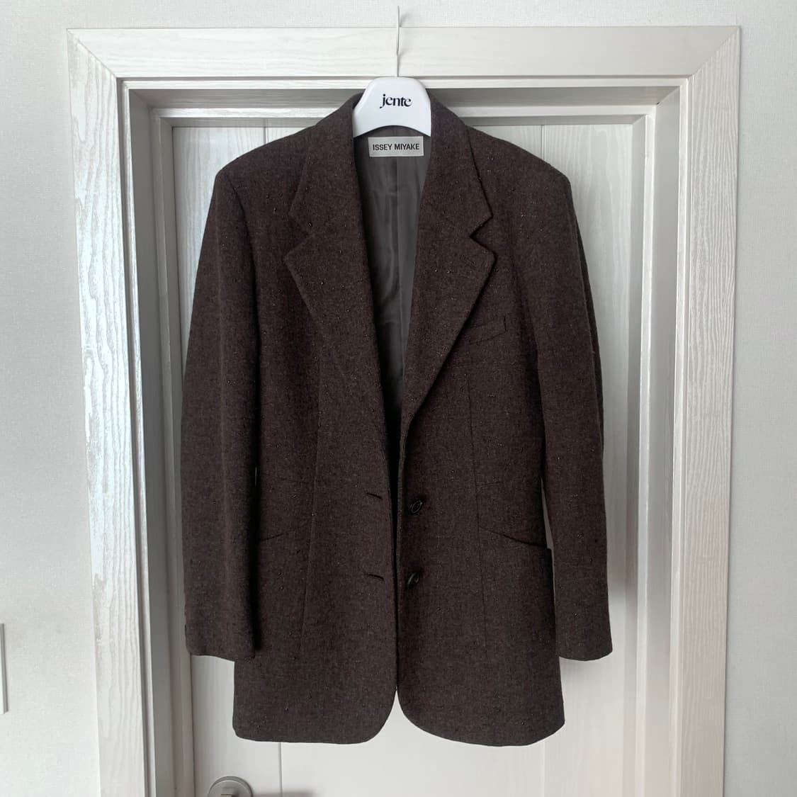 이세이 미야케 브라운 패널 울 자켓 블레이저 상품이미지1