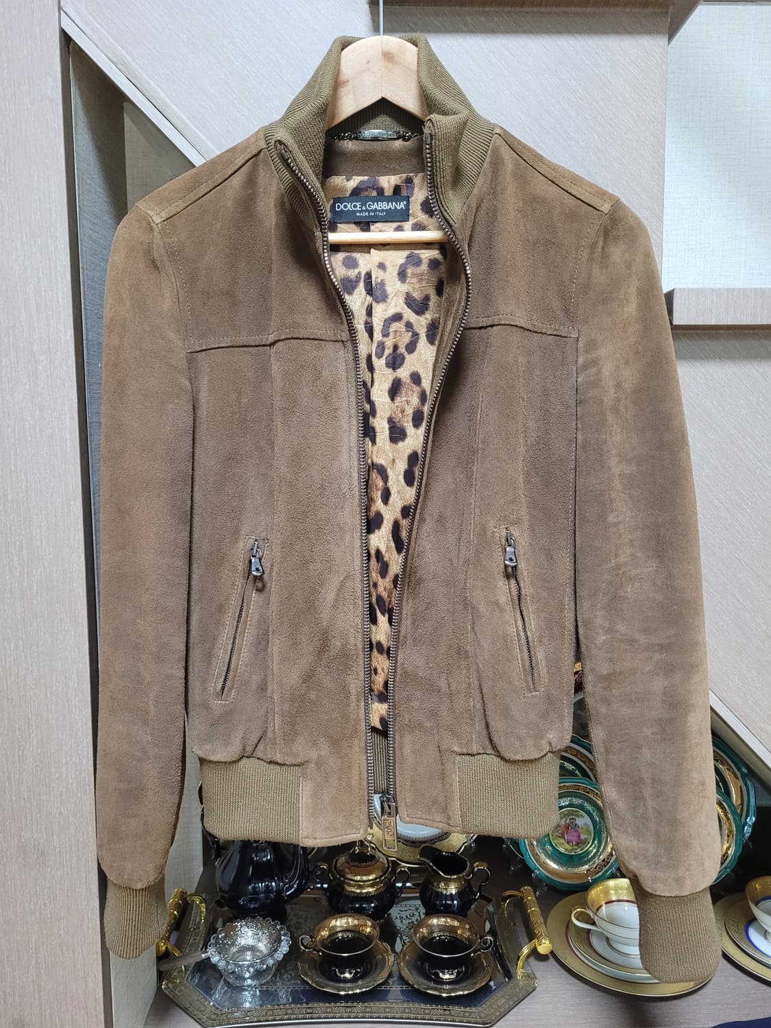 정품 돌체앤가바나 스웨이드 블루종 자켓 상품이미지1