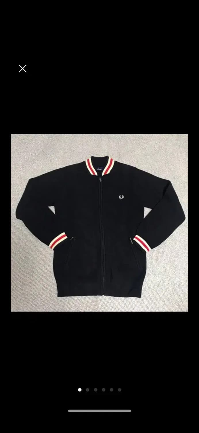 프레드페리 FRED PERRY 니트 집업 바시티자켓 S 상품이미지1