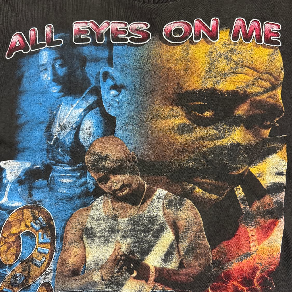 빈티지 90s Tupac Rap Tee 투팍 올아이즈온미 랩티셔츠 상품이미지5