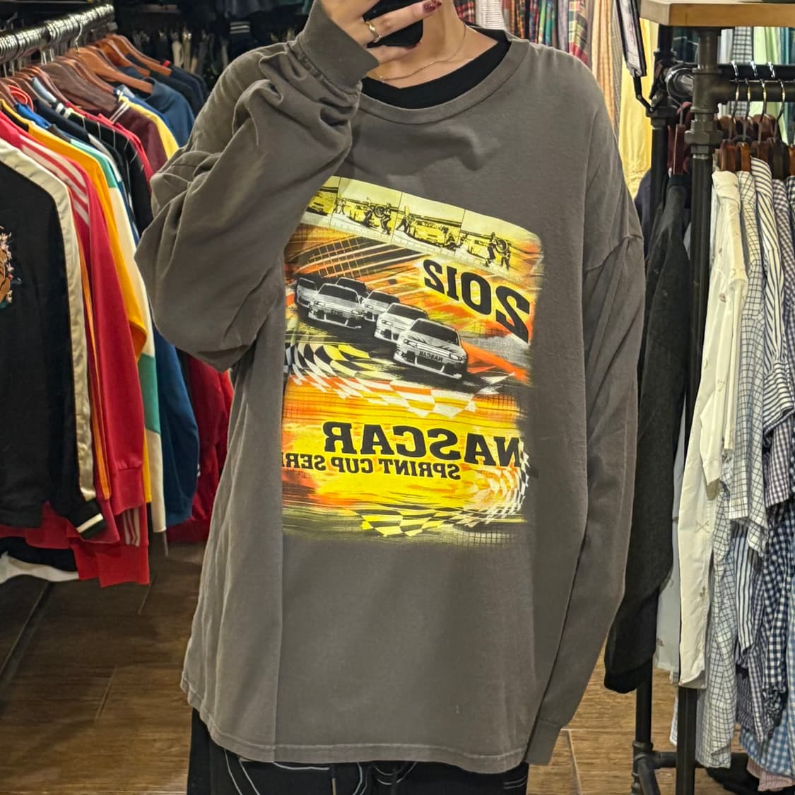 [HI] NASCAR 레이싱 그레픽 롱슬리브 그레이 상품이미지2