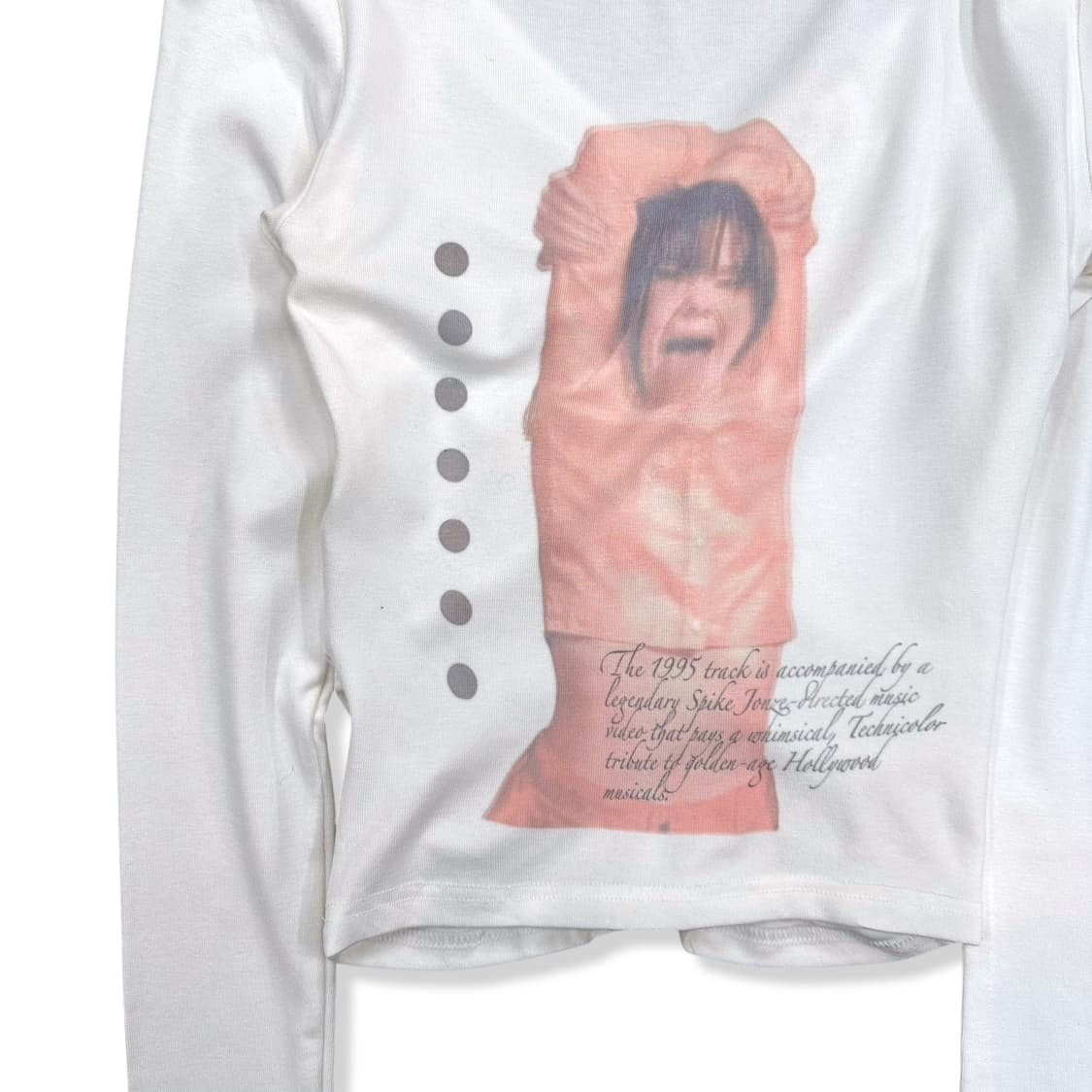 White Shirring Detail Printed Top 상품이미지4