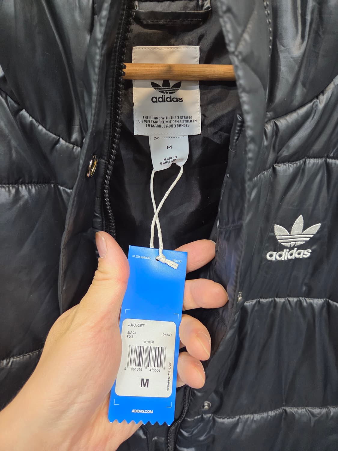 아디다스 여성 오리지날 삼선 패딩 후드자켓 m 상품이미지5