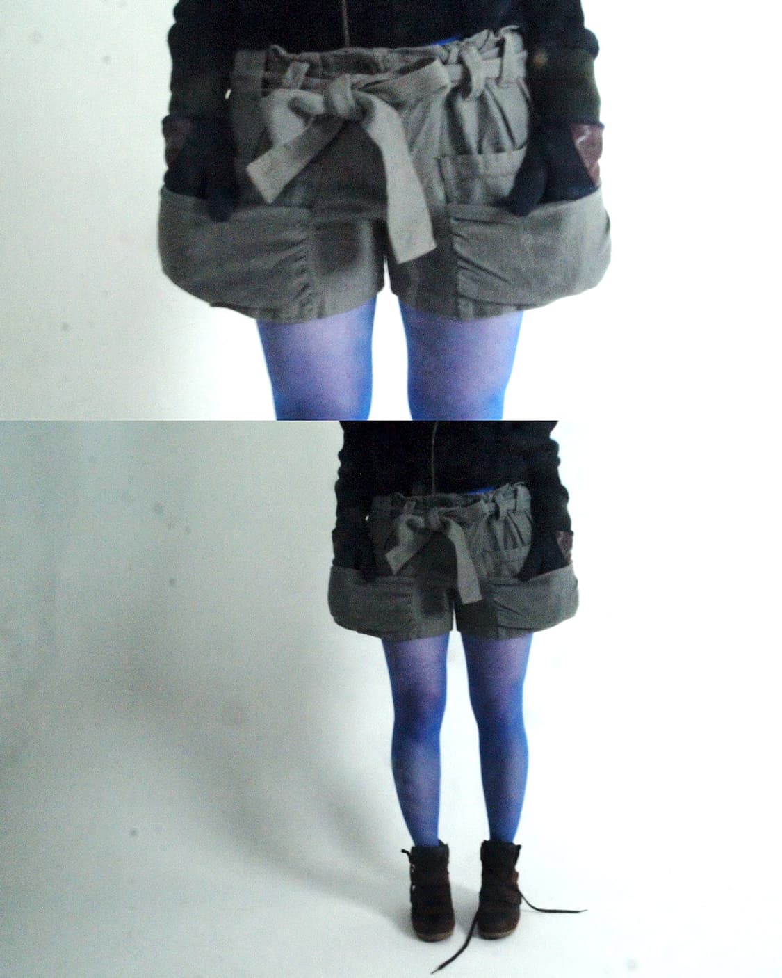 Codes combine ribbon wool shorts 상품이미지1