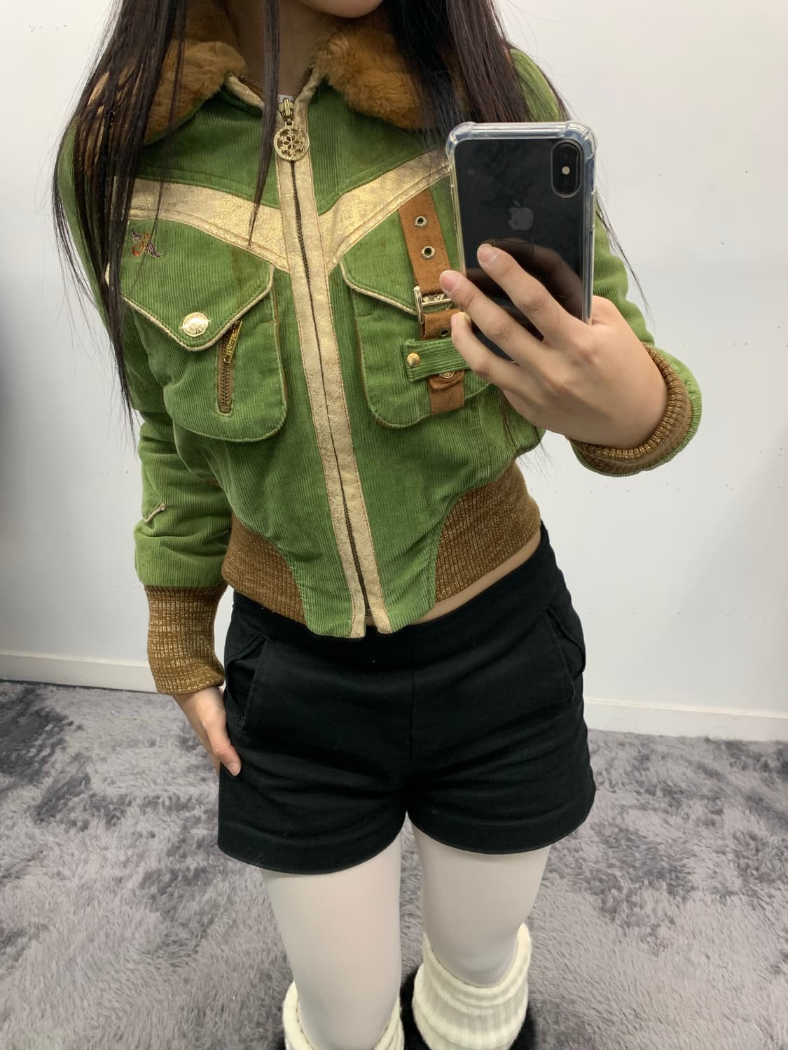 이고이스트 y2k 크롭 퍼 자켓 상품이미지2