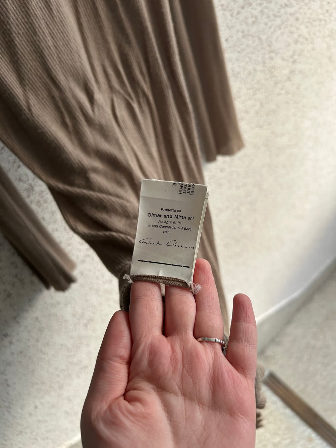 Rick Owens Parchment Ribbed Mini Dress 상품이미지9