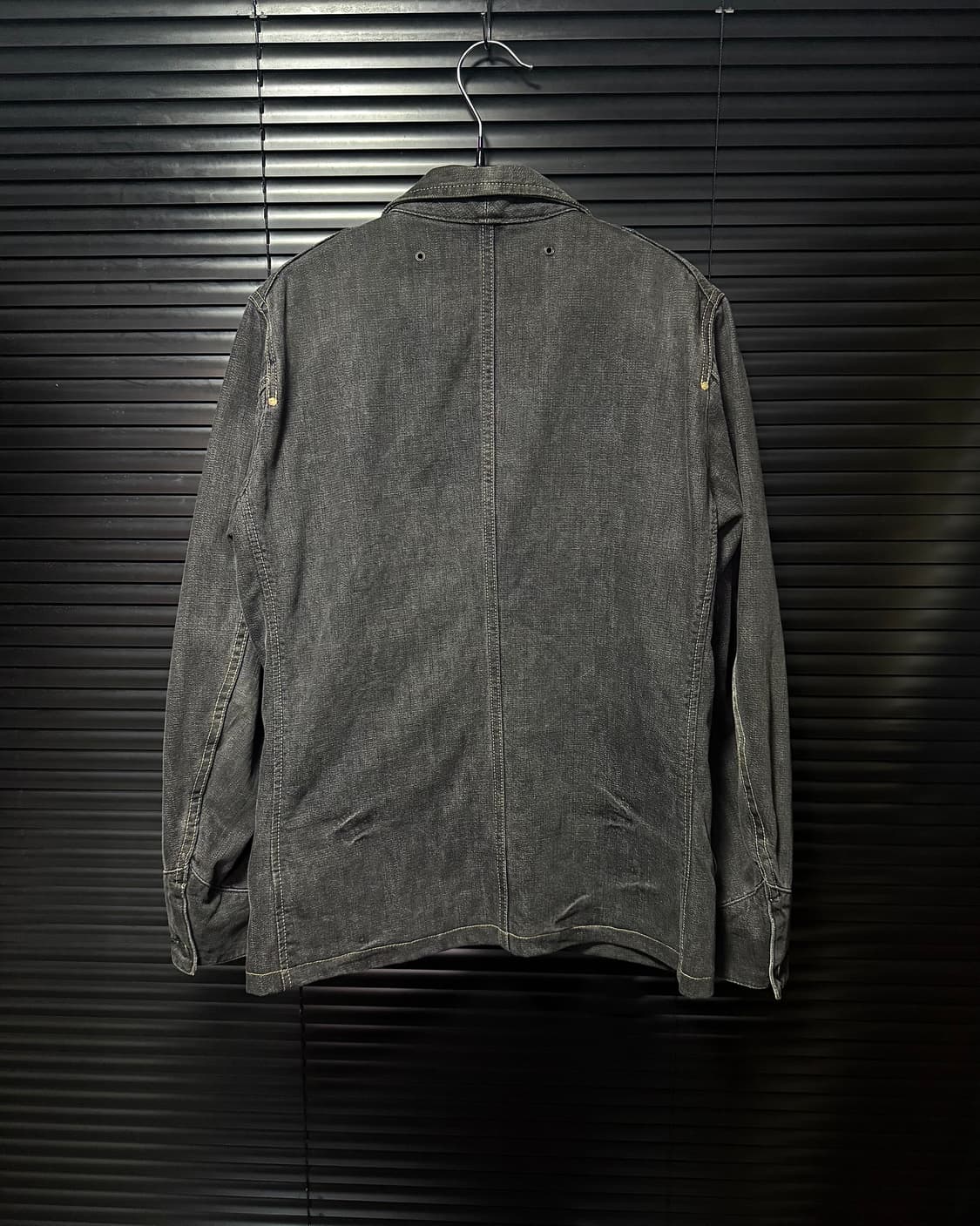 렝글러 워시드 그레이 웨스턴 흑청 데님 워크 블레이져 마이 고스 펑크 락 상품이미지5