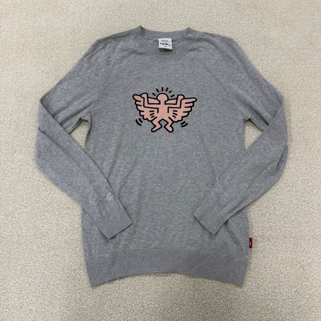 100 키스해링 여성 자수 코튼 니트 0123T1 상품이미지1