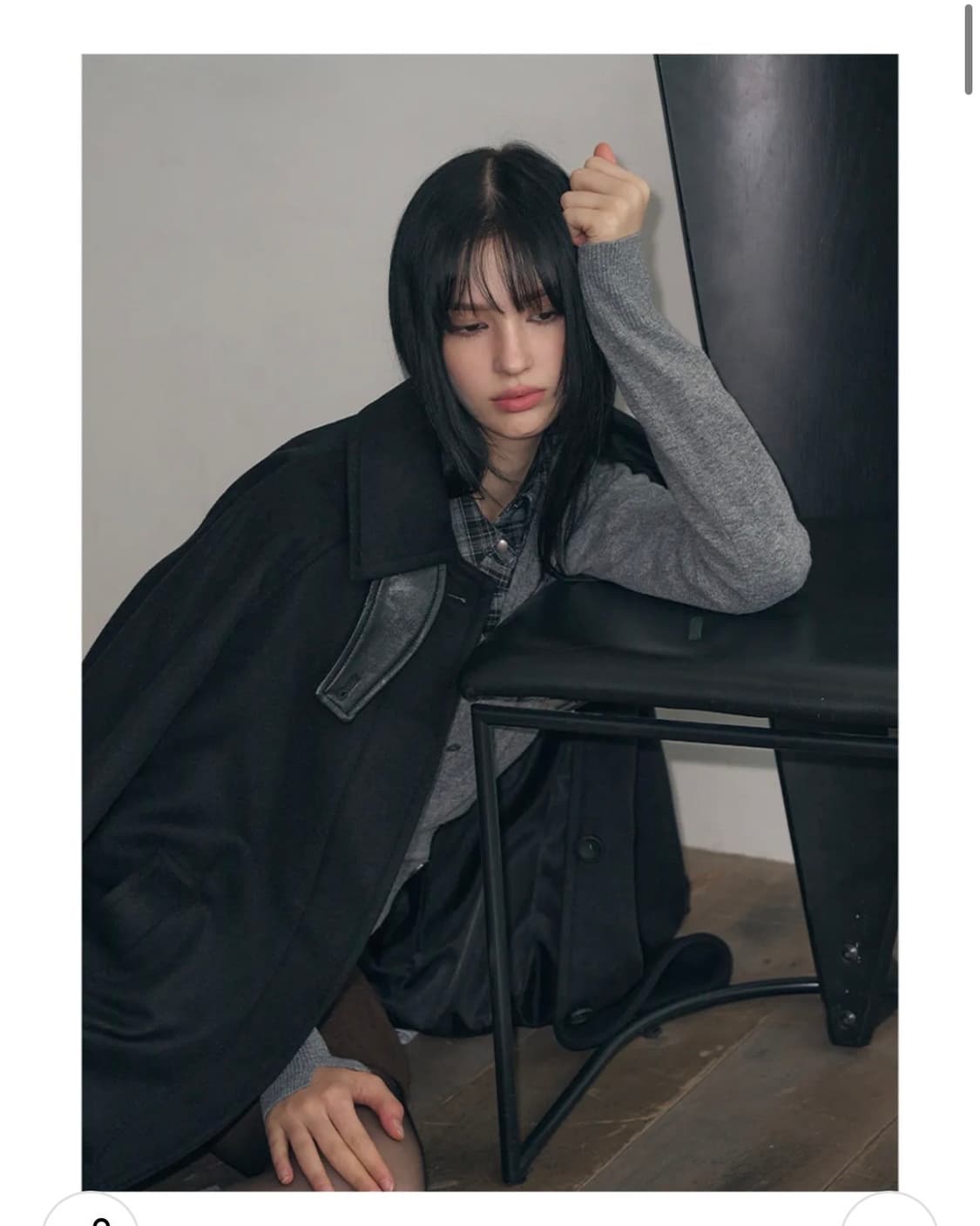 (새상품)(M) 레더리 캐시미어 발마칸 로브 코트 BLACK 판매 상품이미지5