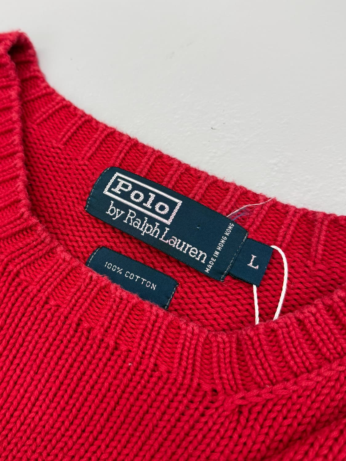폴로 랄프로렌 00‘s 루즈핏 해비코튼 딥레드 니트 상품이미지4