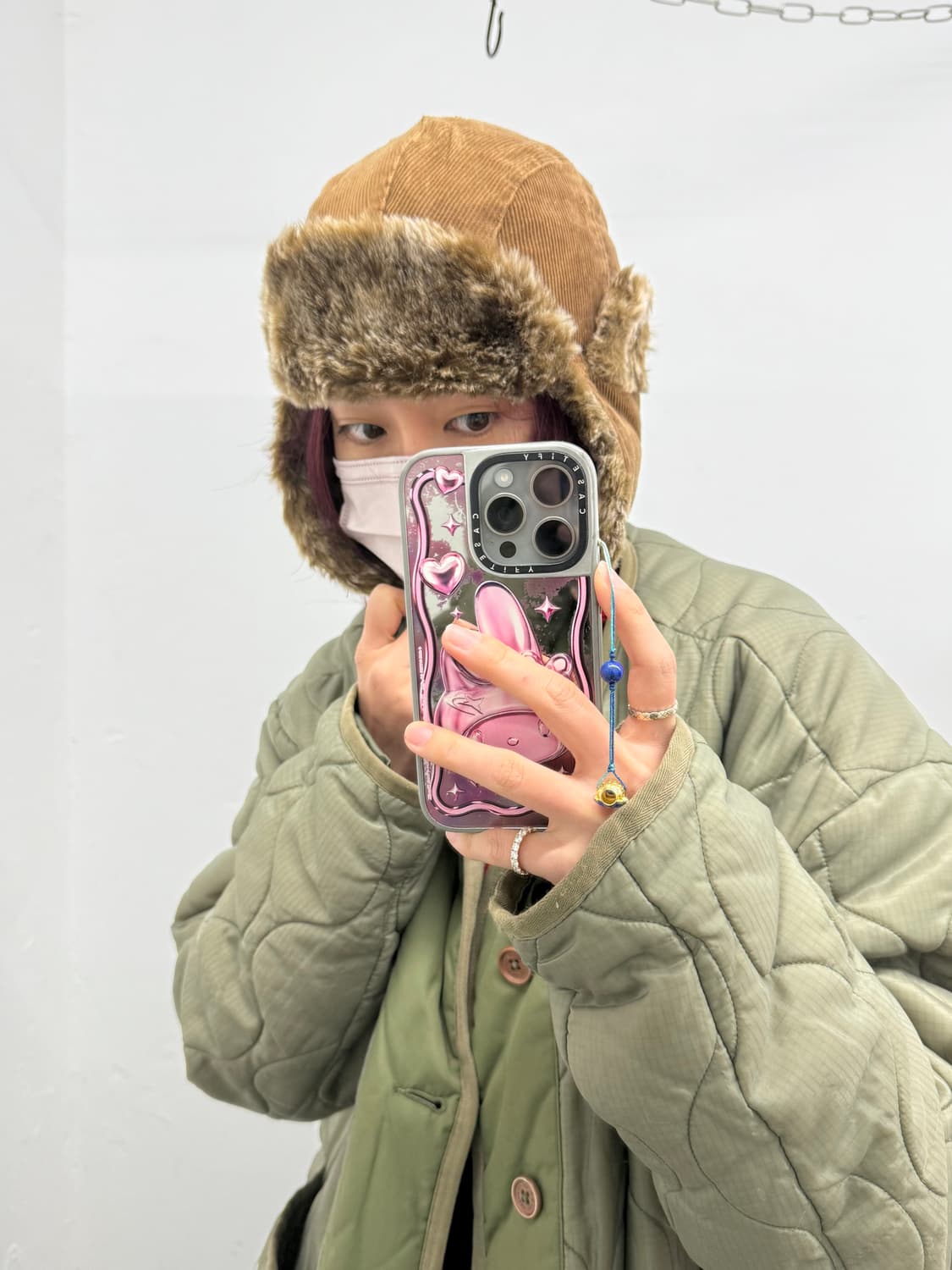 브라운 코듀로이 퍼 트루퍼햇 상품이미지2