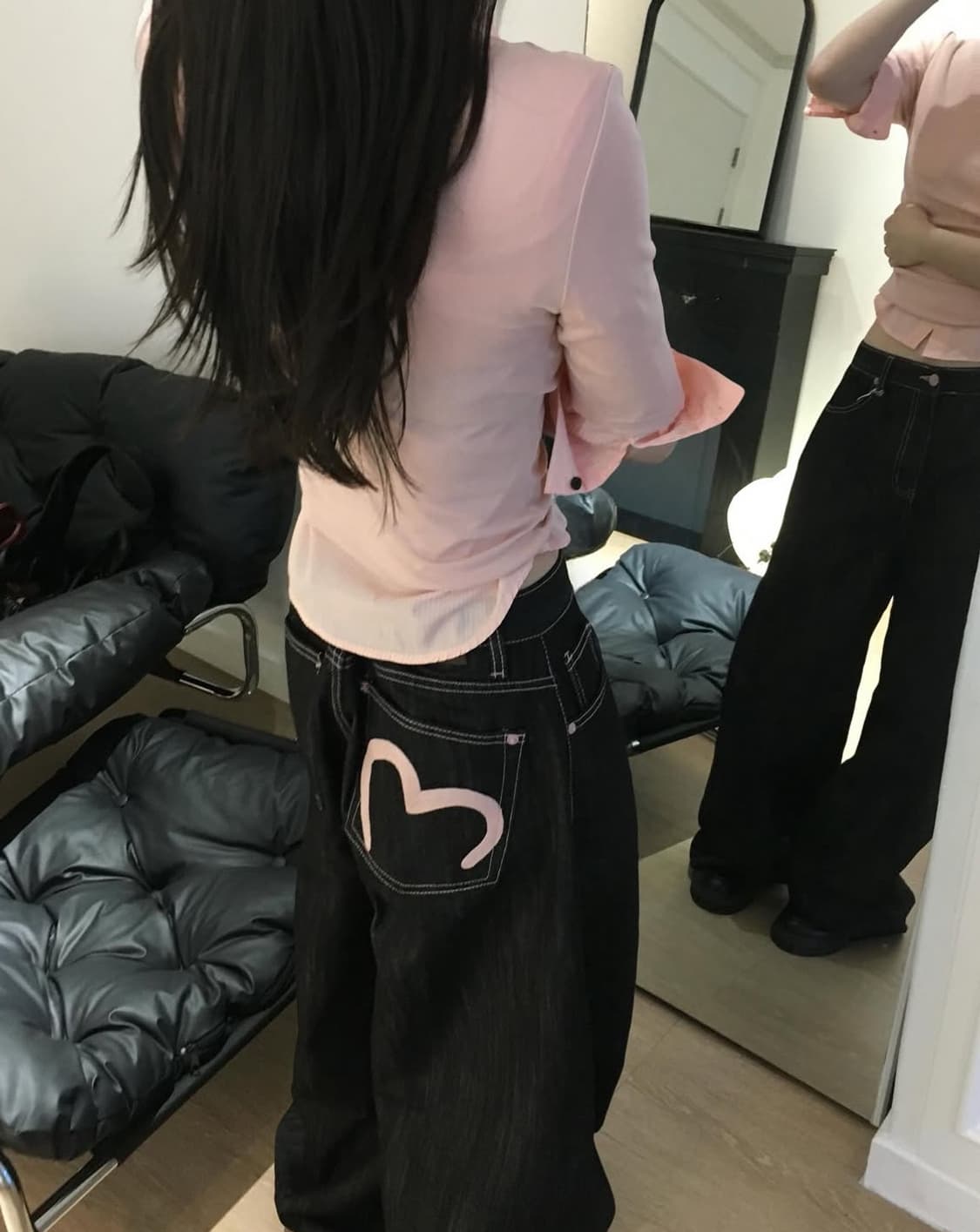 ootj 하트 스티치 데님 팬츠 s 상품이미지1