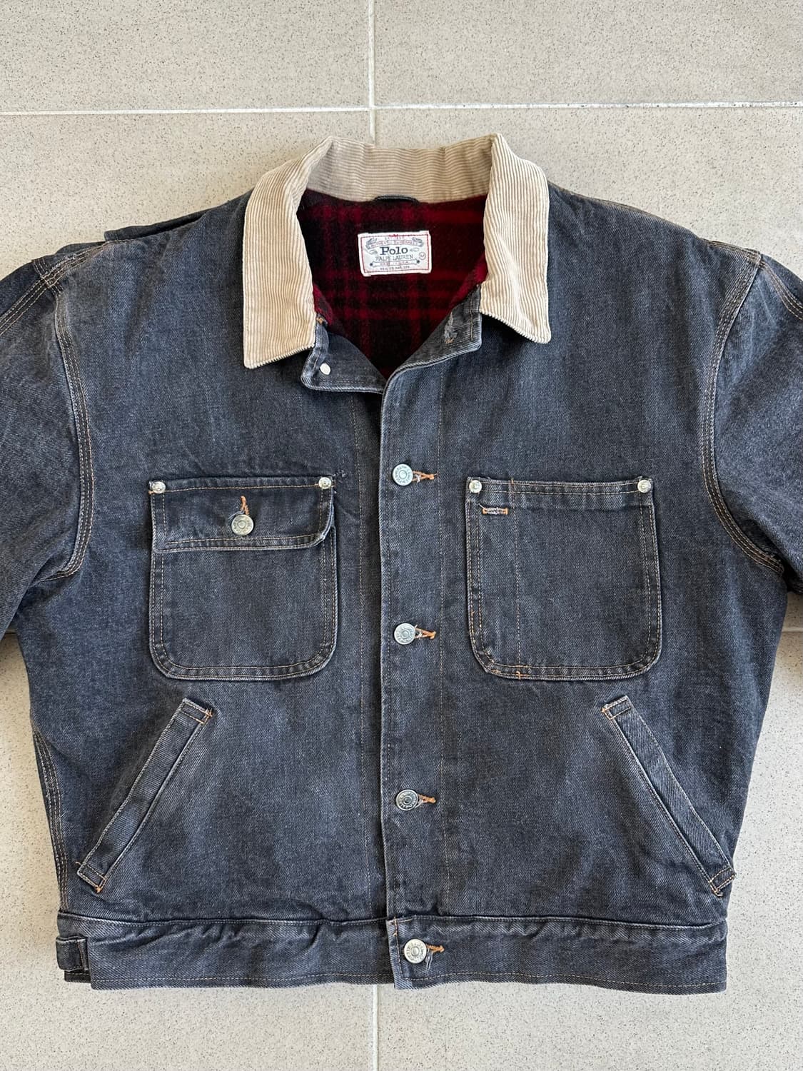 90s 빈티지 폴로 덩가리 자켓 블랙 M 상품이미지3