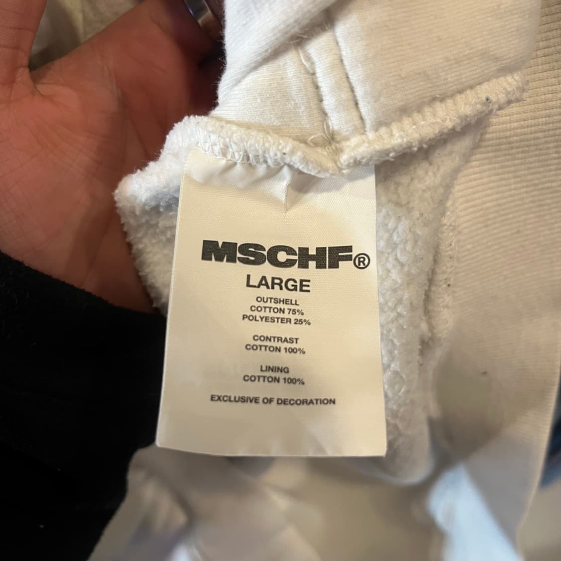 미스치프 패널드 와플 후드집업 화이트 L 상품이미지7