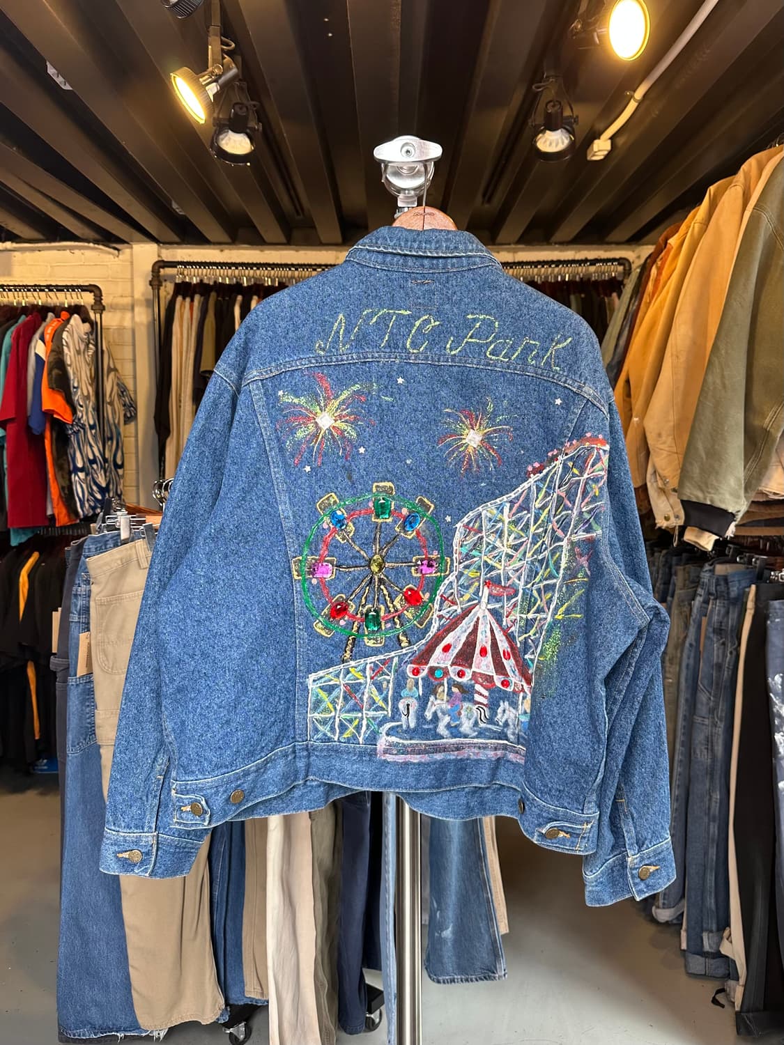 90s 리 Lee 핸드커스텀 데님 트러커 자켓 made in usa 상품이미지2