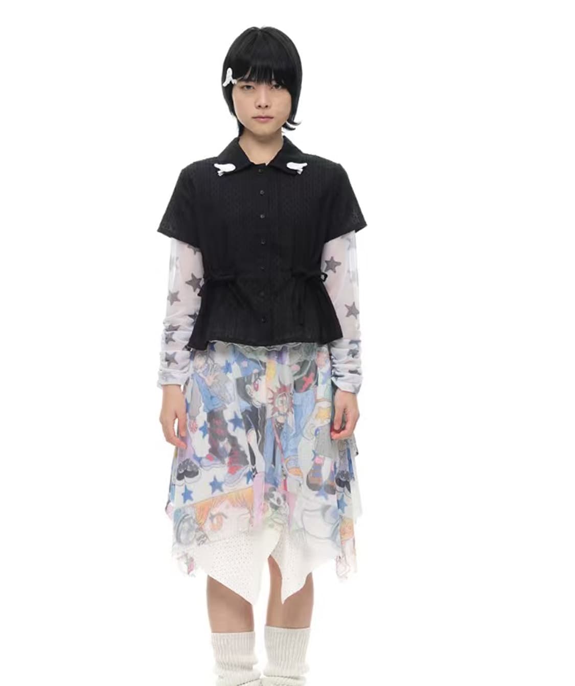 YOUTHBATH YB x Oliwa Knit-Mesh Skirt  상품이미지2