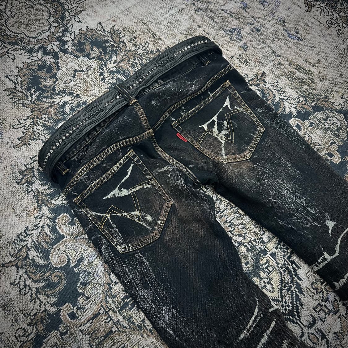 Tornado mart crack lace up jeans 상품이미지5