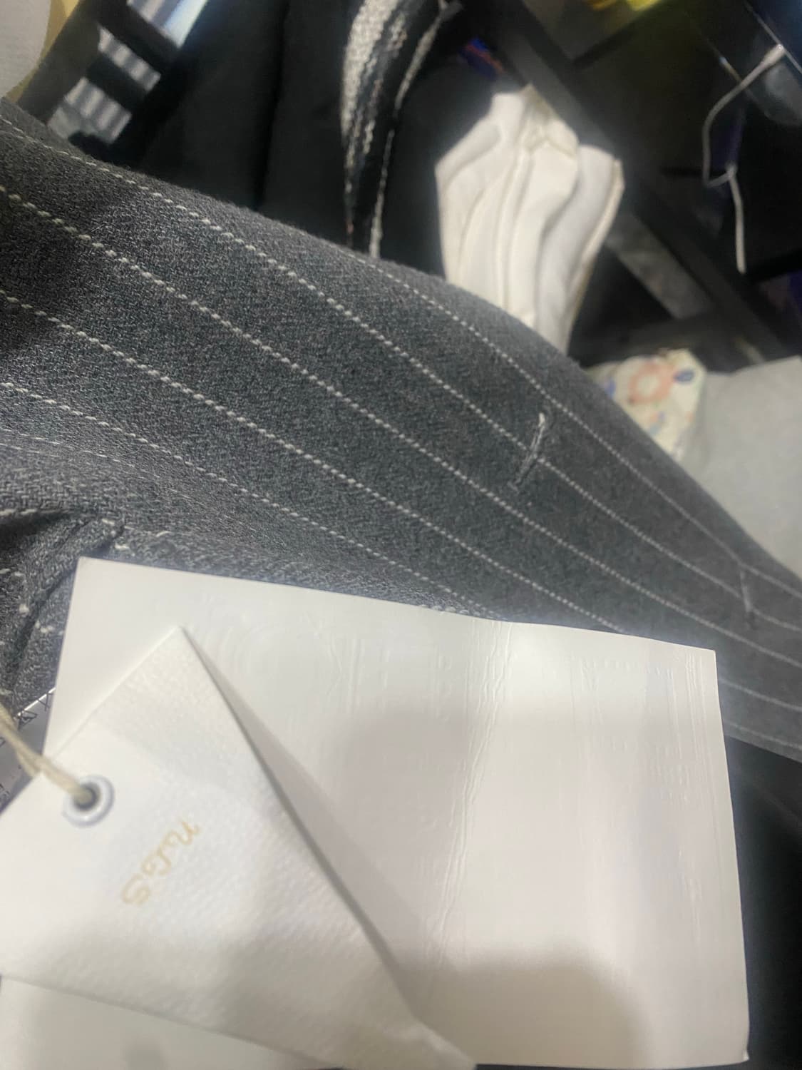 STU 스트라이프 클래식 코트 그레이 M 상품이미지2