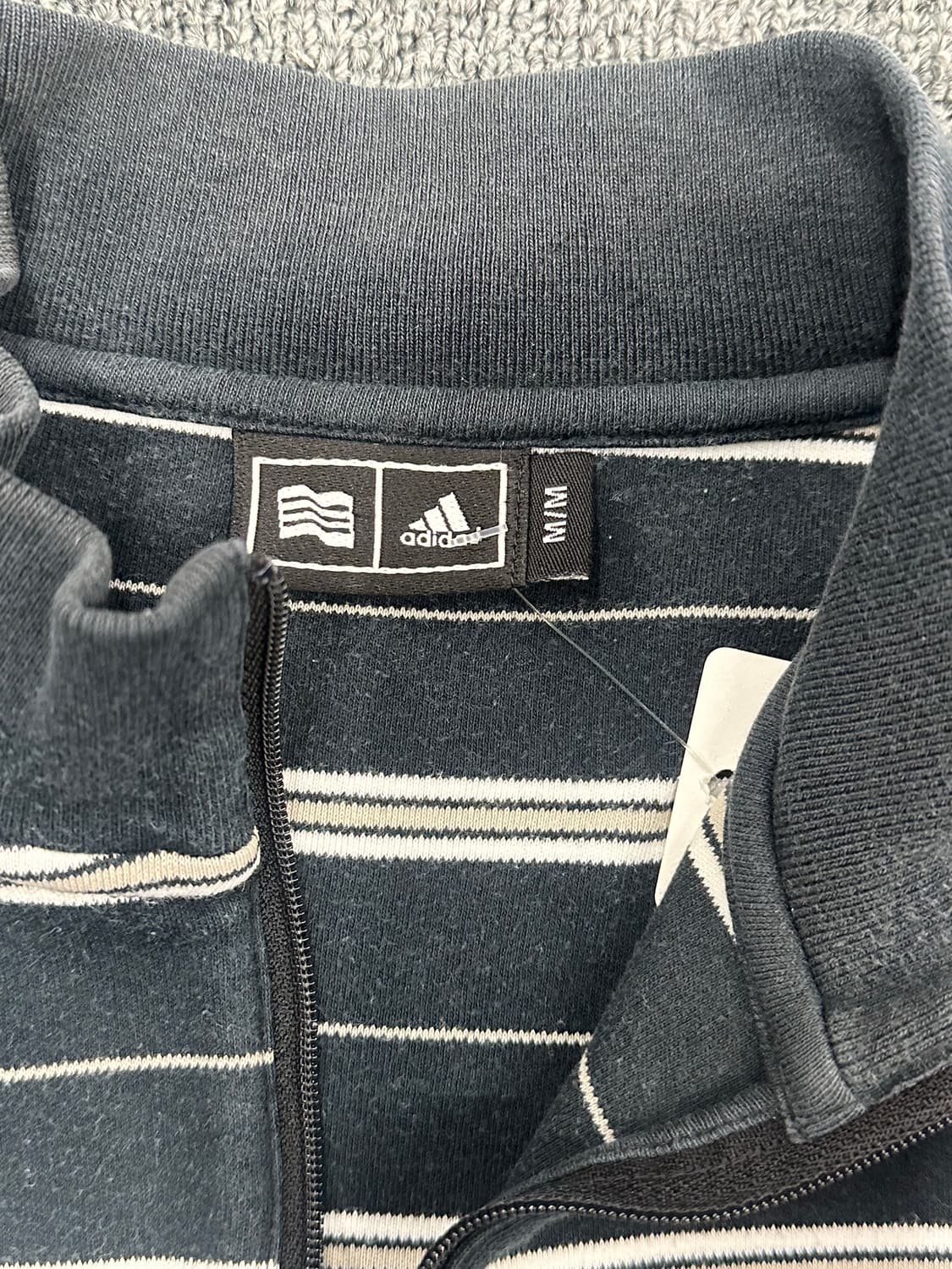 M)Adidas vintage 여성 스트라이프 하프집업 롱슬리브 상품이미지3